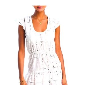 NEW! AQUA Tank Eyelet Cover-Up Dress, White, Size Small